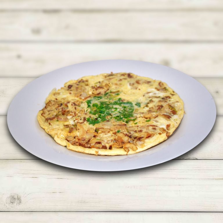 GINGER, SPRING ONION AND MUSHROOM OMELETTE