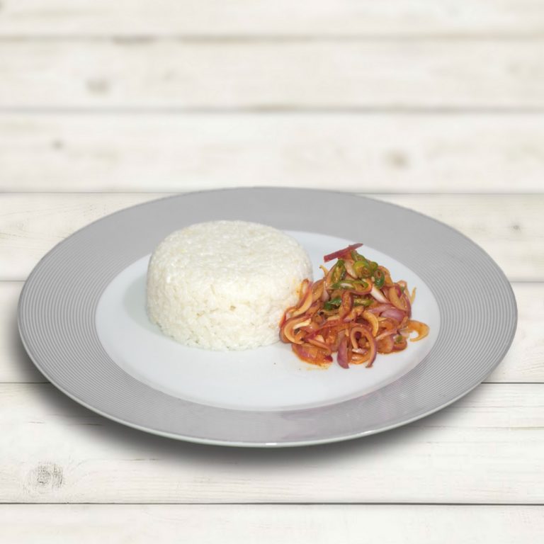 KIRIBATH WITH LUNUMIRIS (COCONUT RICE WITH SAMBAL)