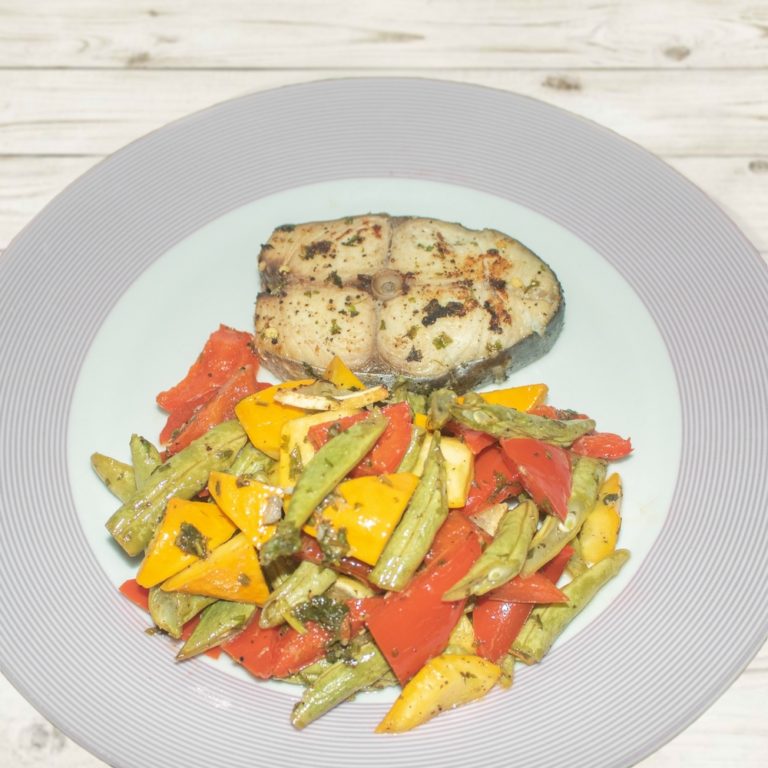 LEMON BUTTER BAKED WHITE FISH WITH VEGETABLES