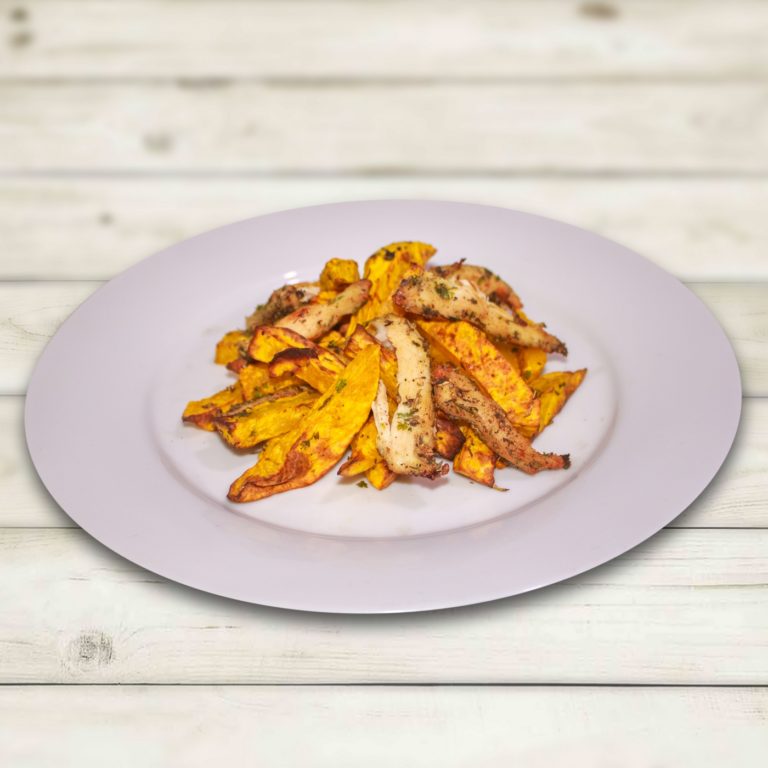 PUMPKIN AND CHICKEN FRIES