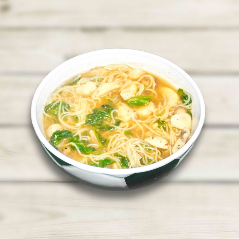 CHICKEN AND MUSHROOM NOODLE SOUP