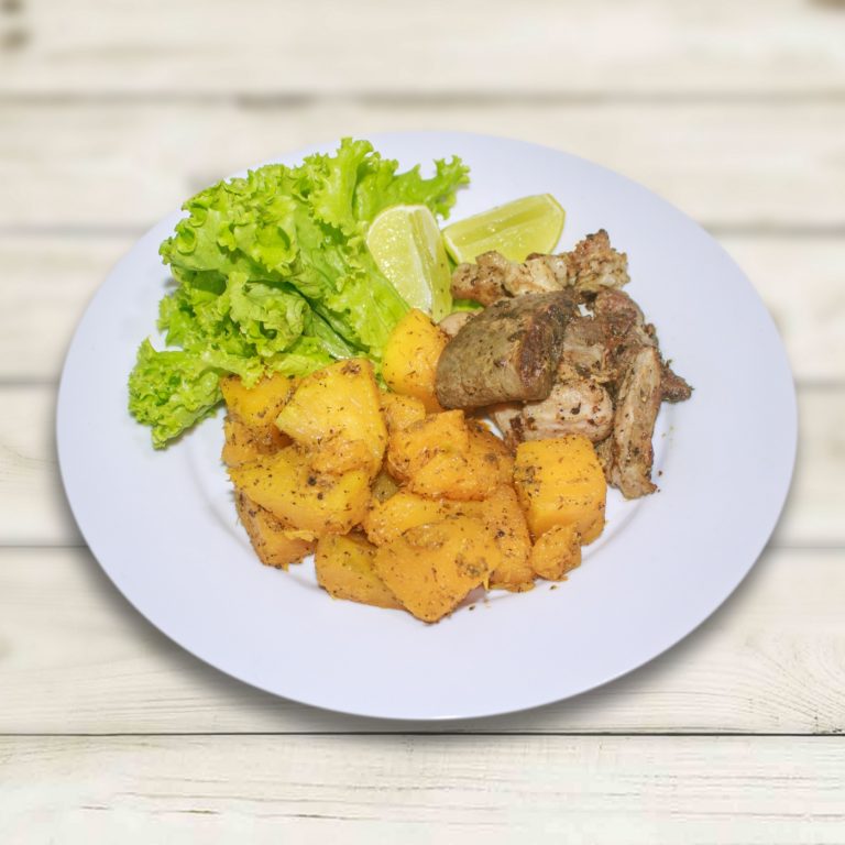 LEMON AND OREGANO LAMB WITH ROAST PUMPKIN