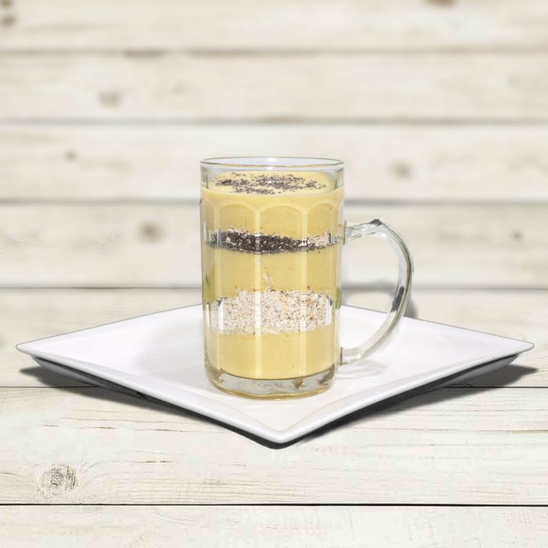 PUMPKIN PIE PROTEIN OVERNIGHT OATS WITH CHIA