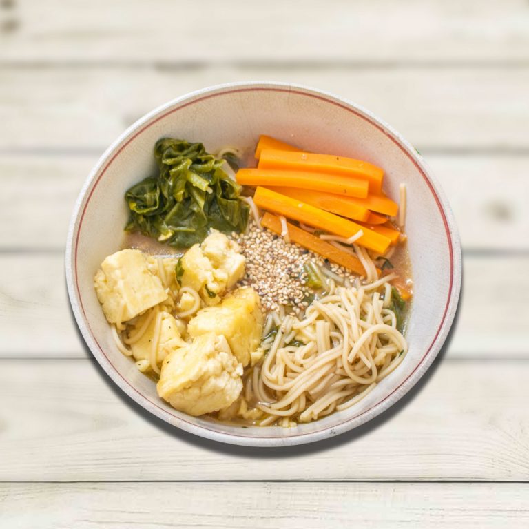 MISO SOBA NOODLE SOUP WITH CRISPY TOFU