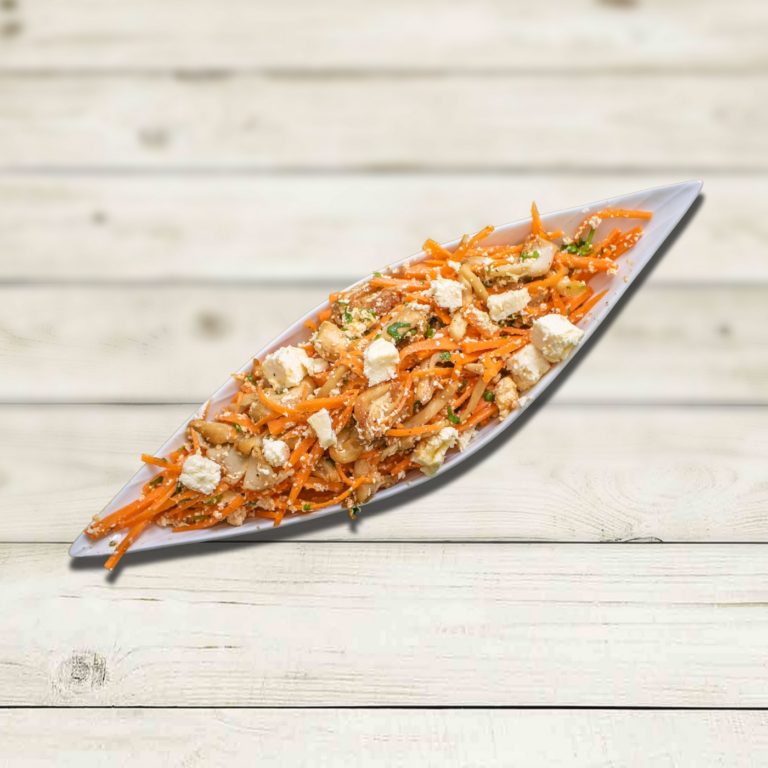 MUSHROOM SALAD WITH CARROT, PARSLEY, AND FETA CHEESE