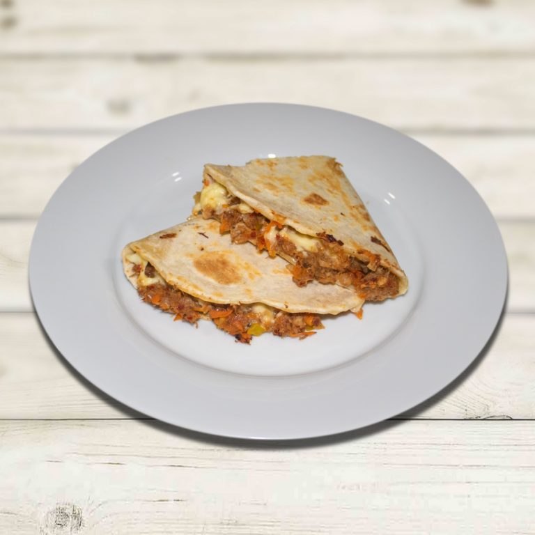 VEGGIE & GROUND BEEF QUESADILLAS