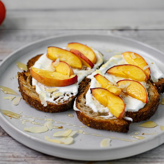 Cottage Cheese & Peach Toast