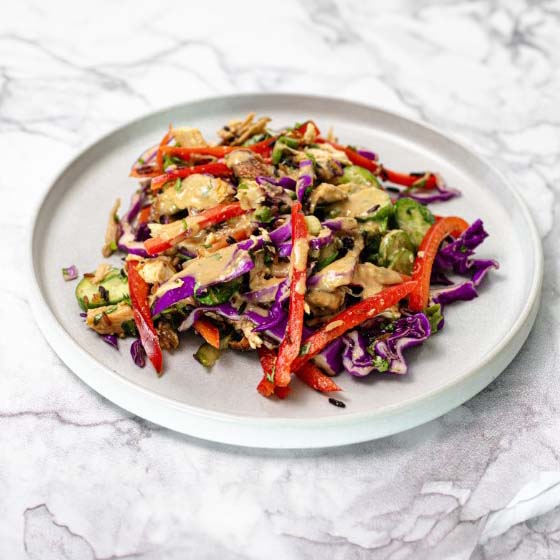 Crispy Rice Teriyaki Chicken Salad