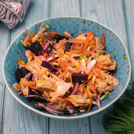 Flakey Salmon Veggie Bowl