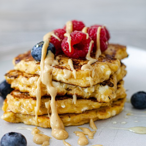 Fluffy Cottage Cheese Pancakes