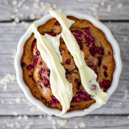 Raspberry & White Chocolate Baked Oats