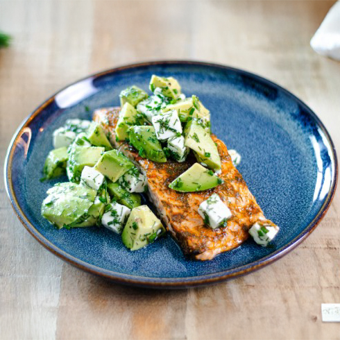 Herby Feta & Avocado Salmon