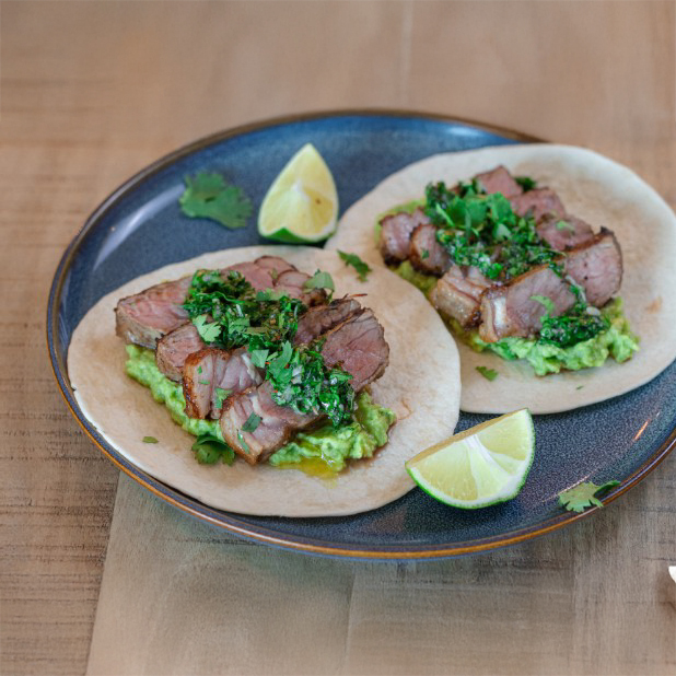 Juicy Steak Tacos with Chimichurri
