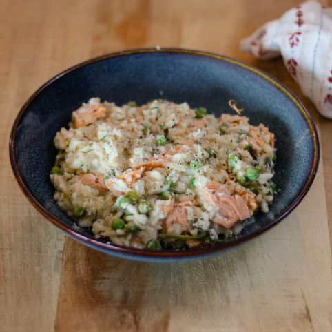 Lighter Salmon Risotto