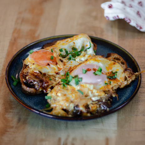 Hot Honey Eggs & Toast